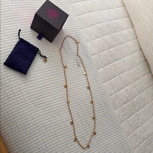 Tory Burch Gold Necklace with Coin Charms long necklace